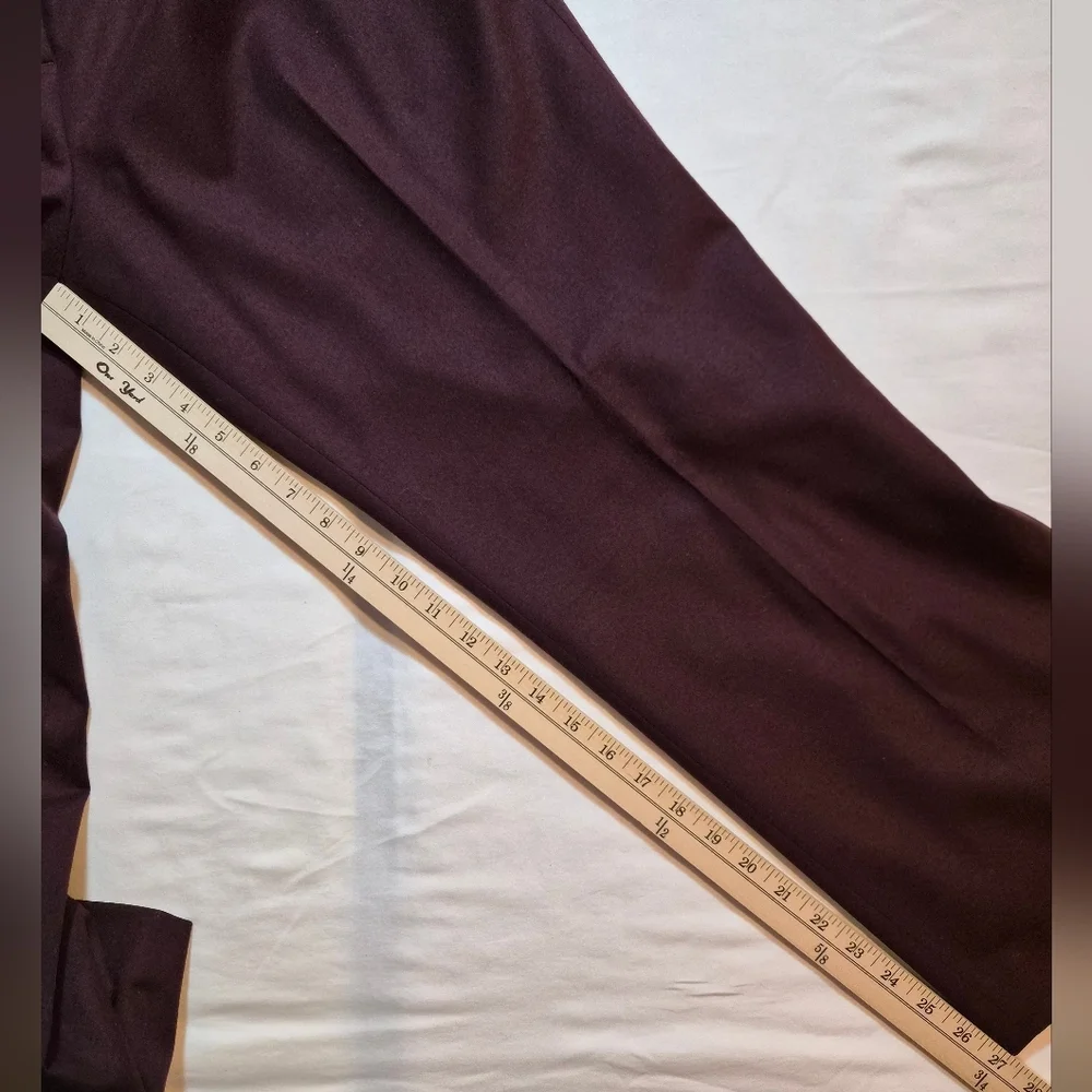 Talbots Petites Windsor Straight Leg Pants - Deep Burgundy Plum - Size 14P - Picture 9 of 11